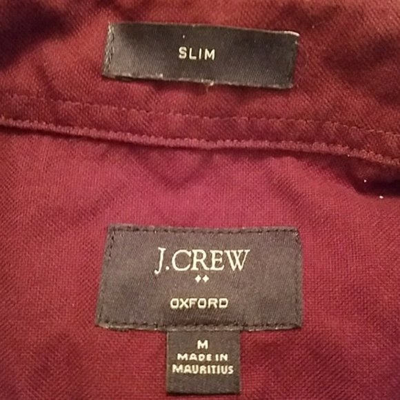 J.Crew Burgundy Slim Fit Oxford Button Up Shirt - Picture 2 of 4